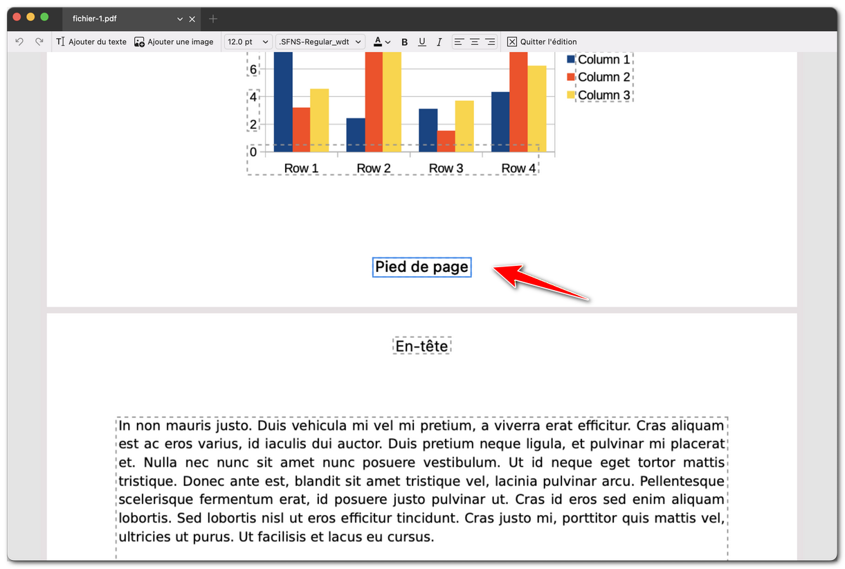 Modifier l’en-tête et le pied de page