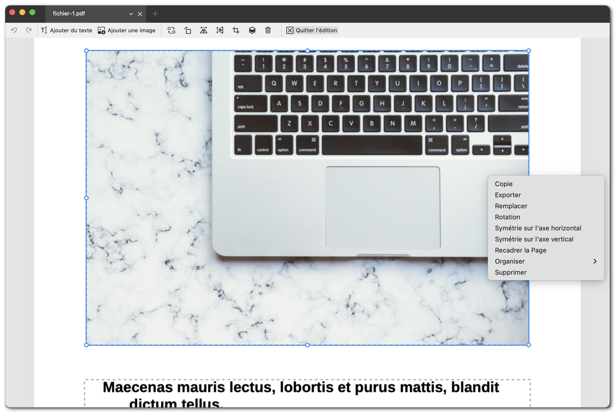 Modifier l’image dans un PDF