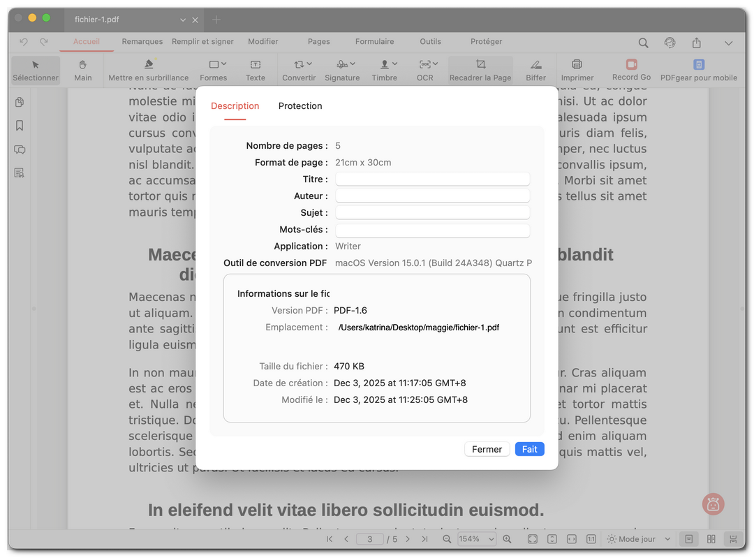 Modifier les métadonnées d’un PDF sur Mac