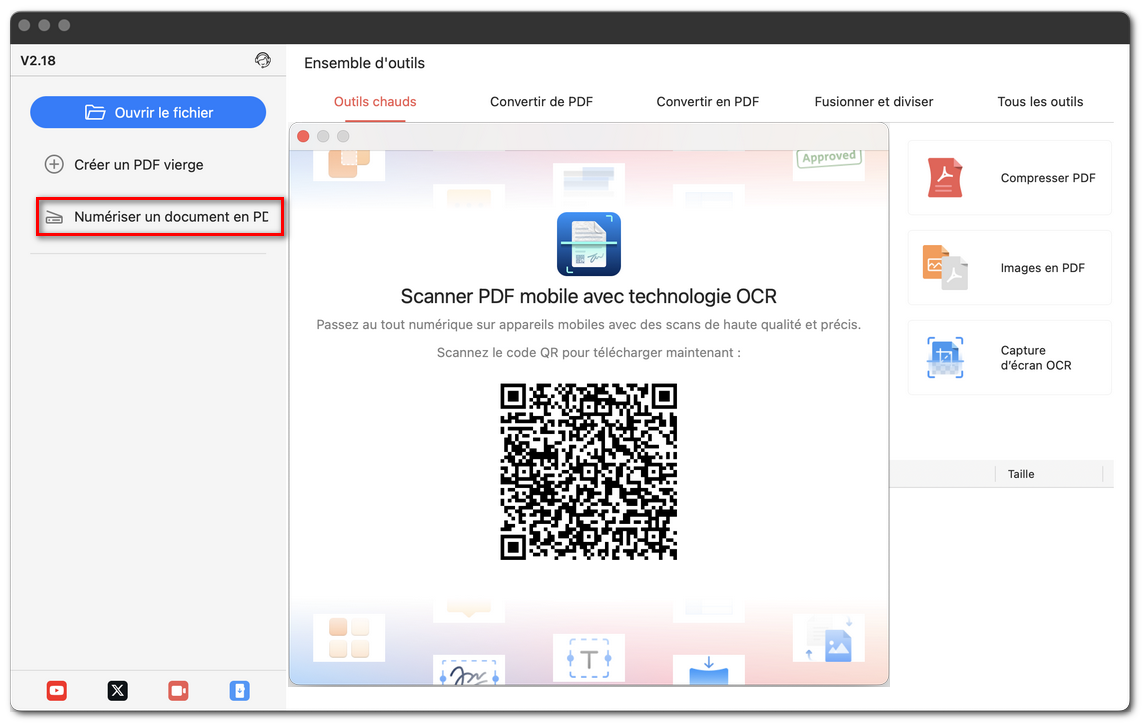 Numériser un document en PDF
