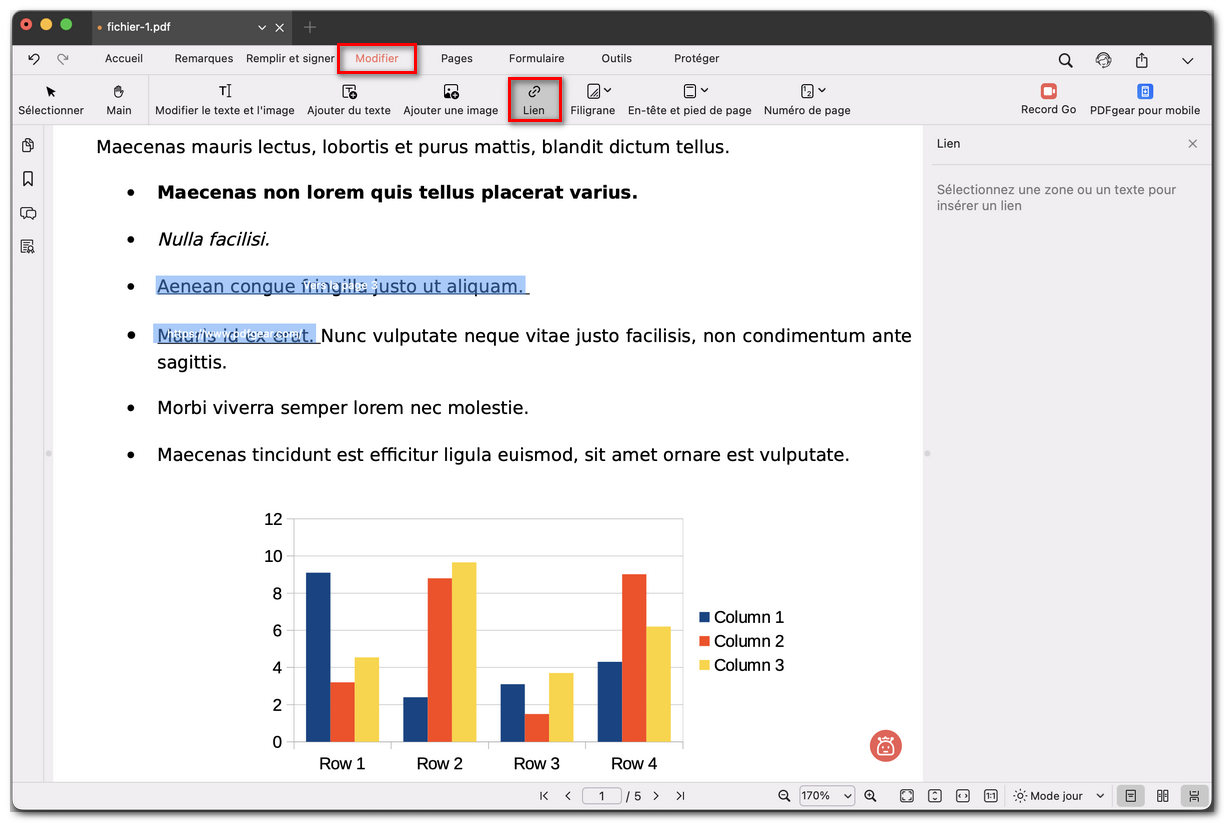 Ouvrir les liens existants