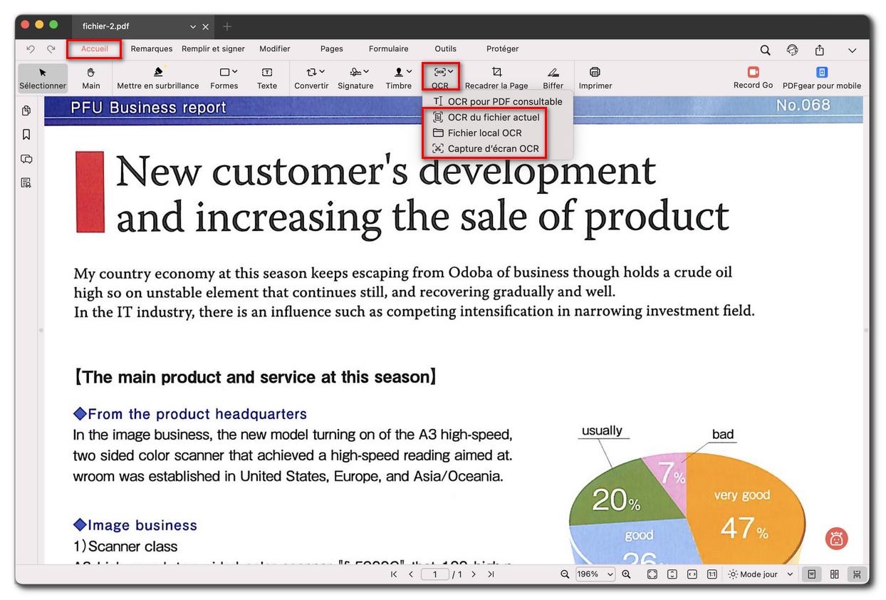 Ouvrir l’outil OCR de texte