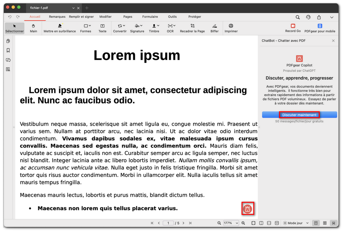 PDF Copilot dans PDFgear