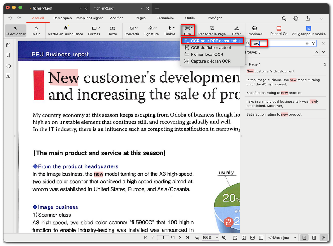 Rechercher du texte dans un PDF numérisé