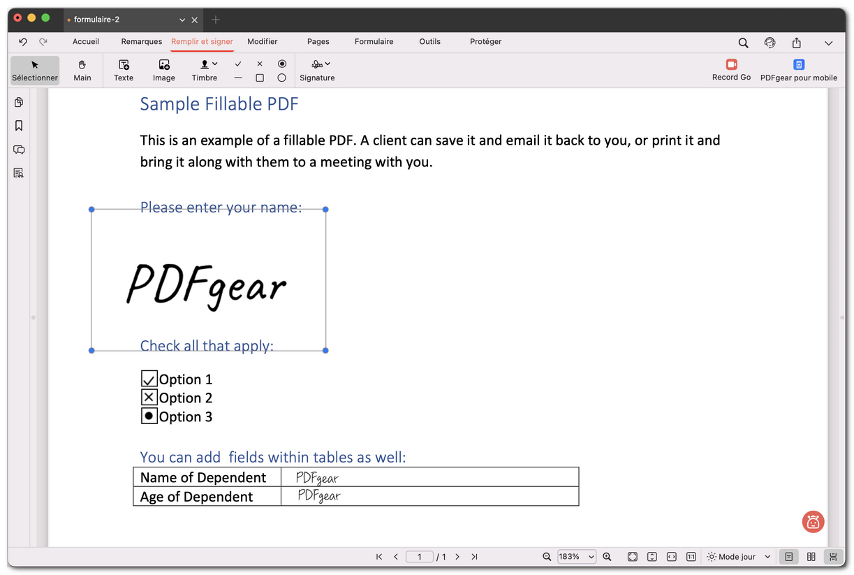 Signer un PDF avec PDFgear