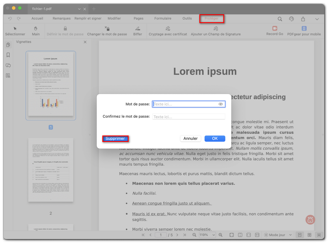 Supprimer le mot de passe d’un PDF dans PDFgear