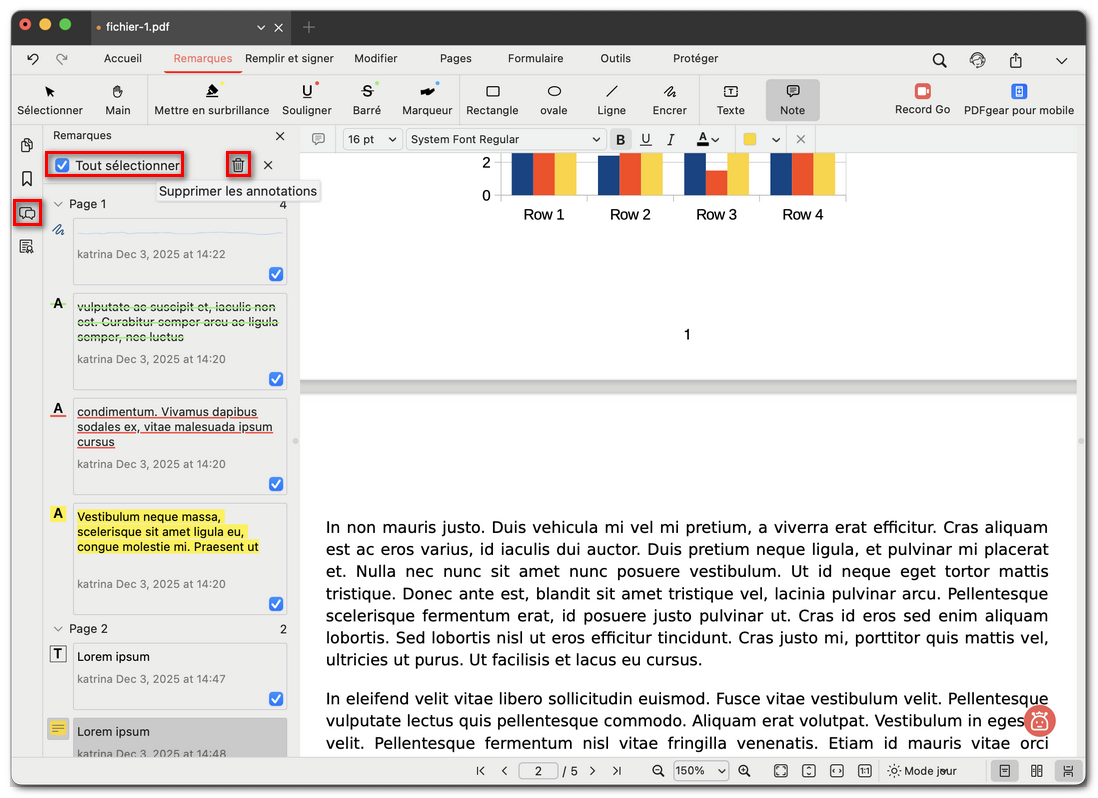 Supprimer toutes les annotations en lot