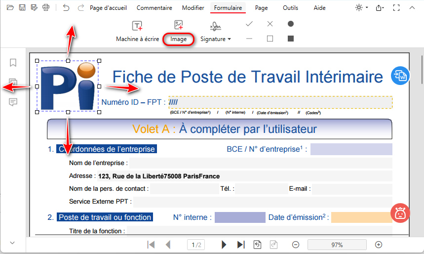 Ajouter une image au formulaire