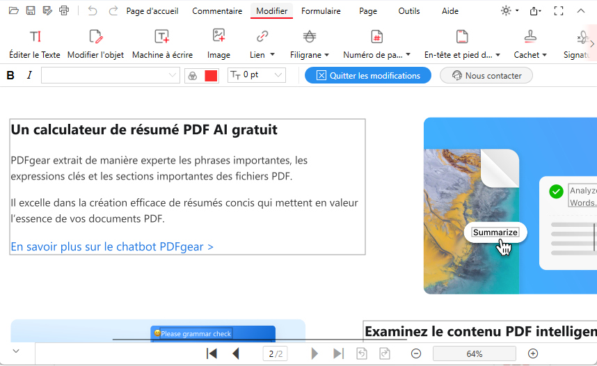 Déplacer le bloc de texte