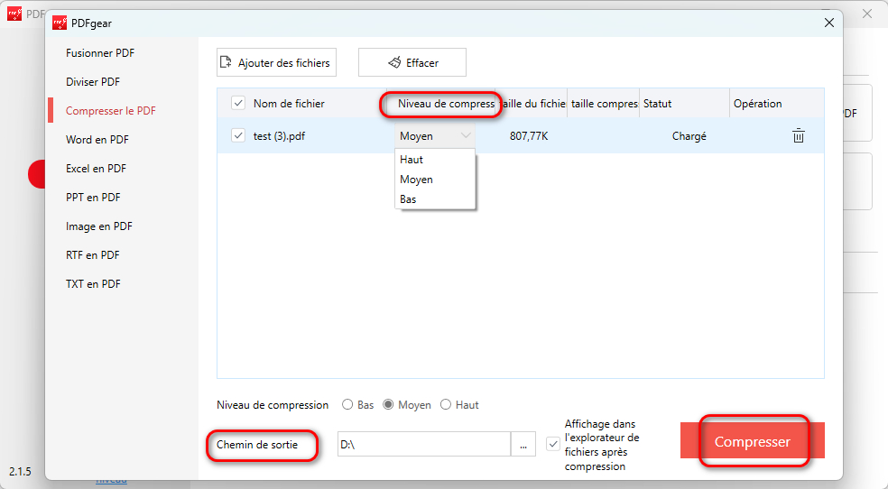 Compresser un PDF