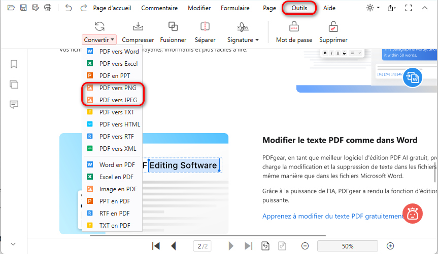 Convertir un PDF en image