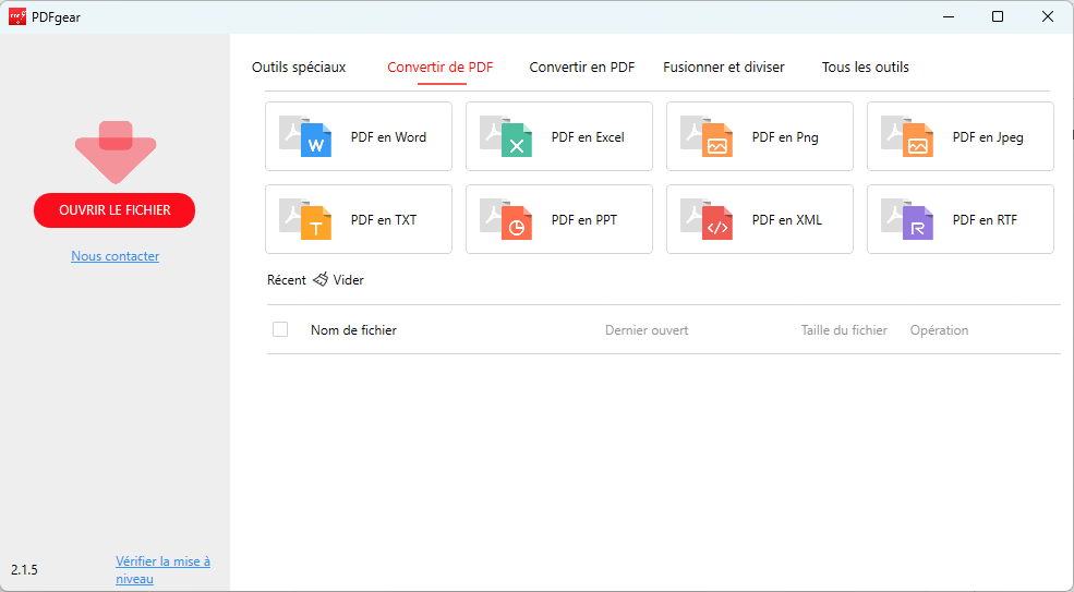 Convertir un PDF directement