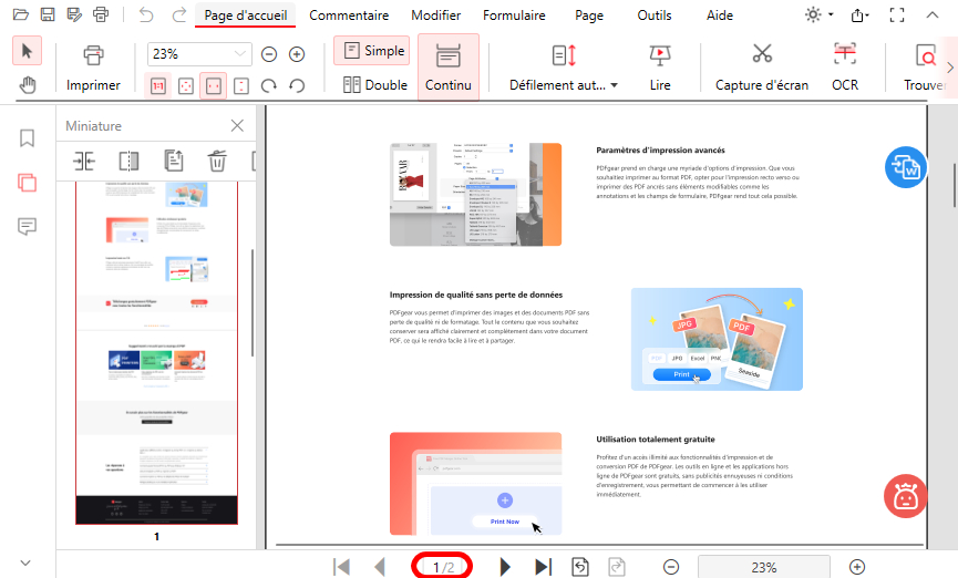 Naviguer dans le PDF