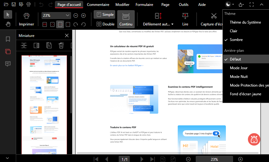 Personnaliser l'arrière-plan