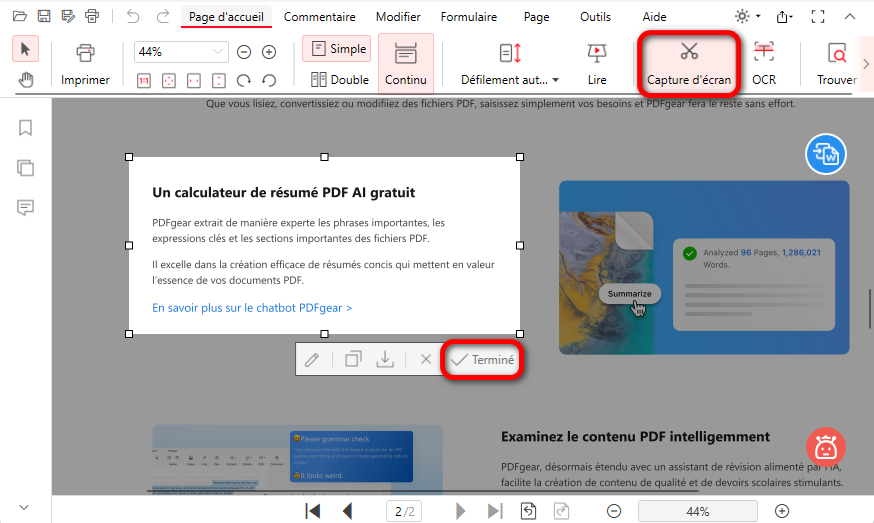 Prendre une capture d'écran d'un PDF