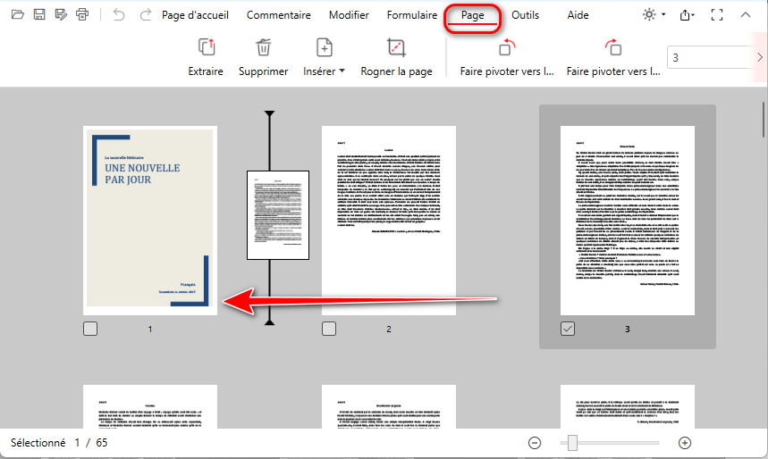 Réorganiser les pages du PDF