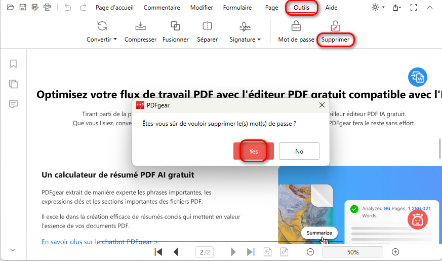 Supprimer les mots de passe d'un PDF