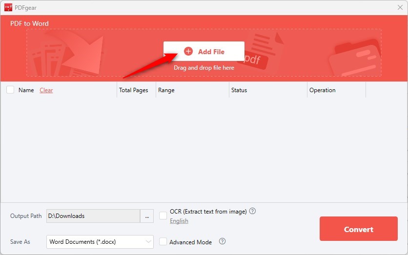 Add Scanned PDF Files to PDFgear