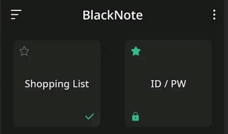Black Note Writing App for Android