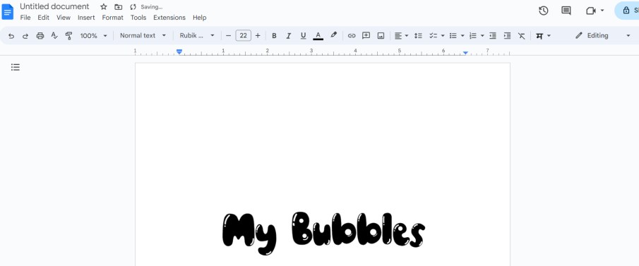 Bubble Letter in Google Docs