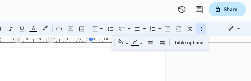 Check More Table Options