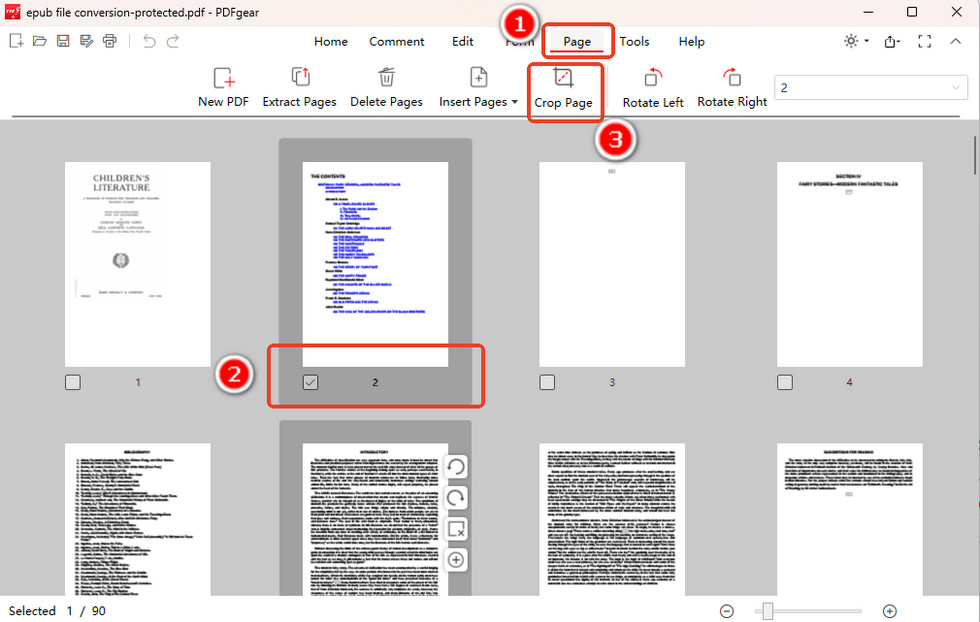 Select the Page that Need be Cropped