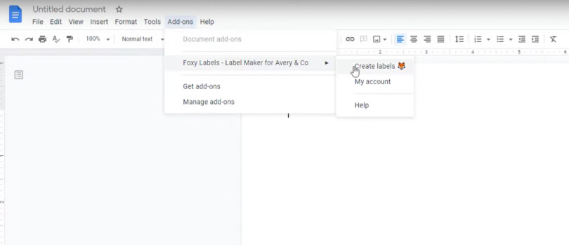 Click Add-on to Launch Foxy Labels