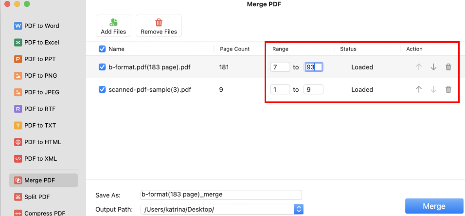 Merge PDF Files with PDFgear for Mac