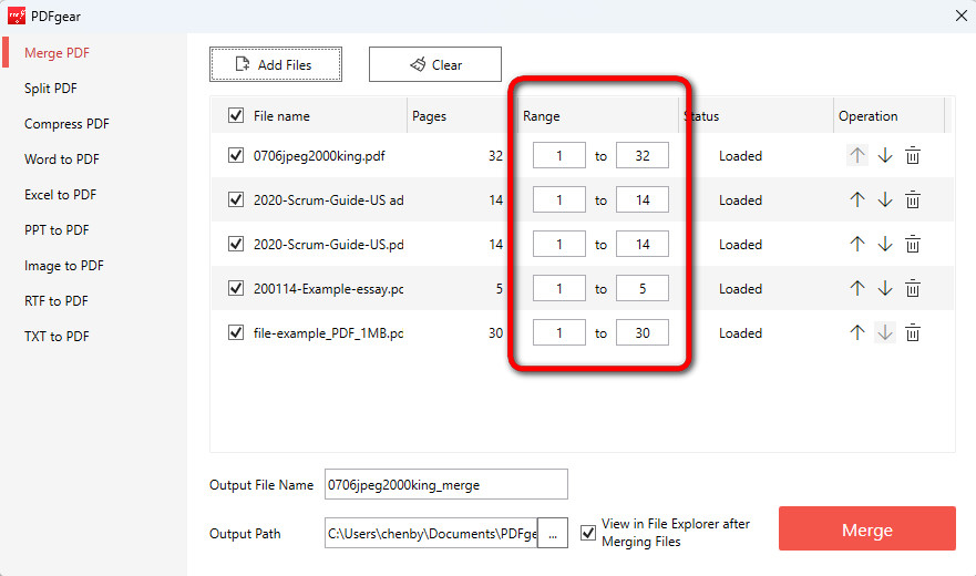 Combine PDFs