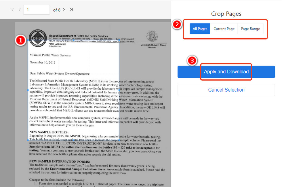 Crop a PDF with PDFgear Online Cropper