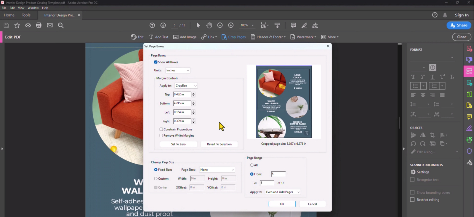 Crop PDF in Acrobat