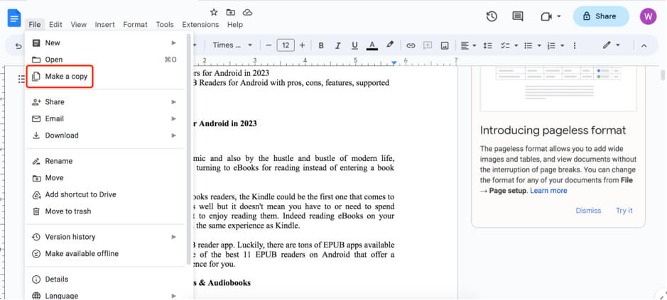 Duplicate a Document