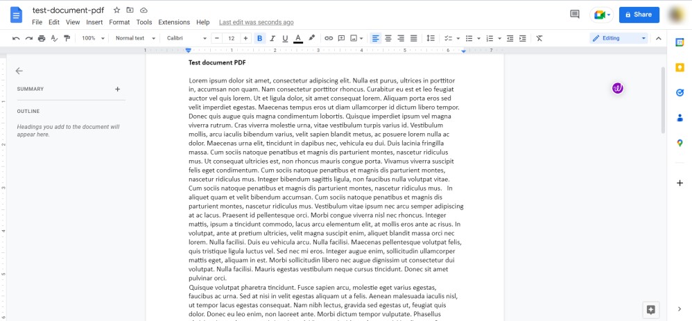Edit PDF on Google Docs