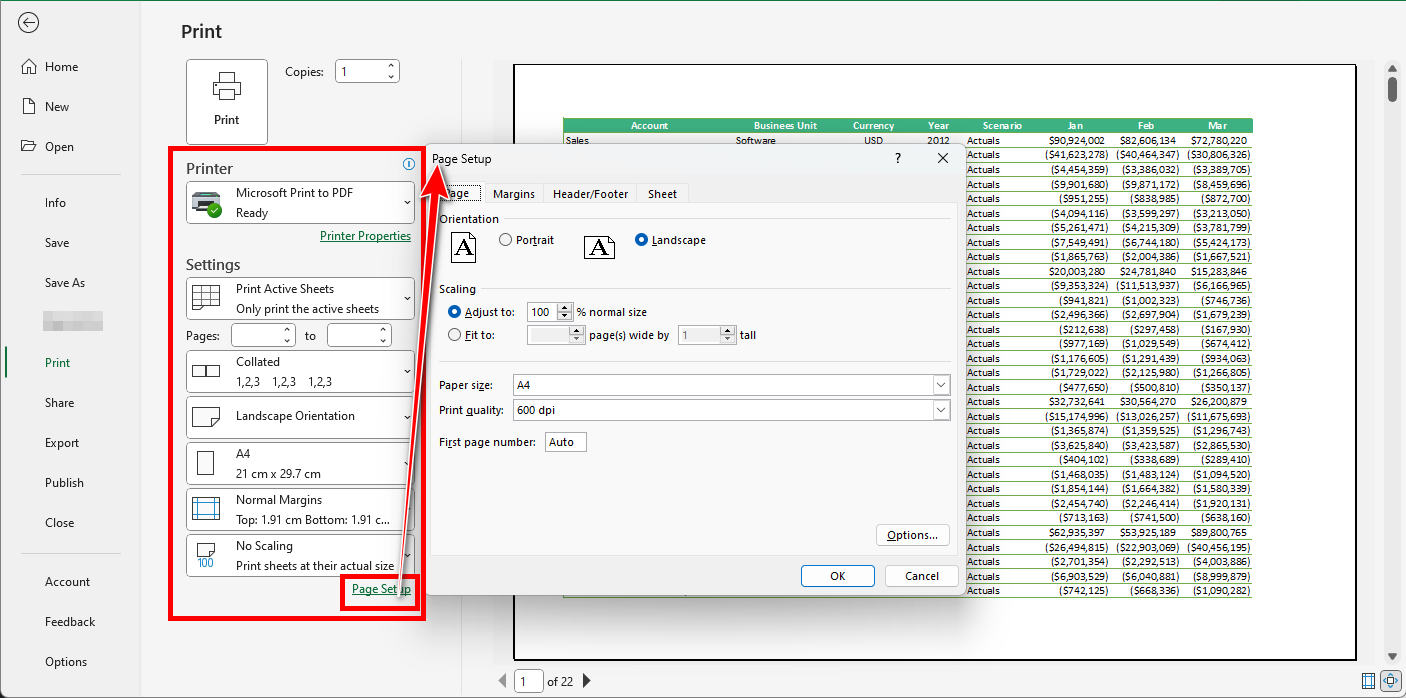 Printing Settings