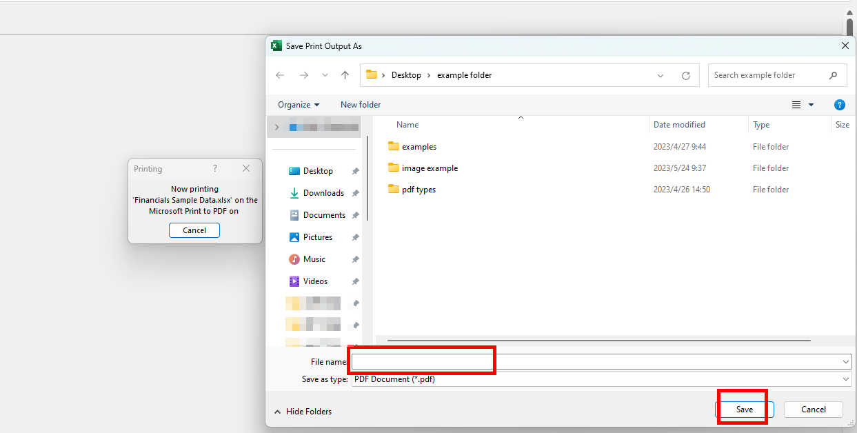 Print the Excel to PDF