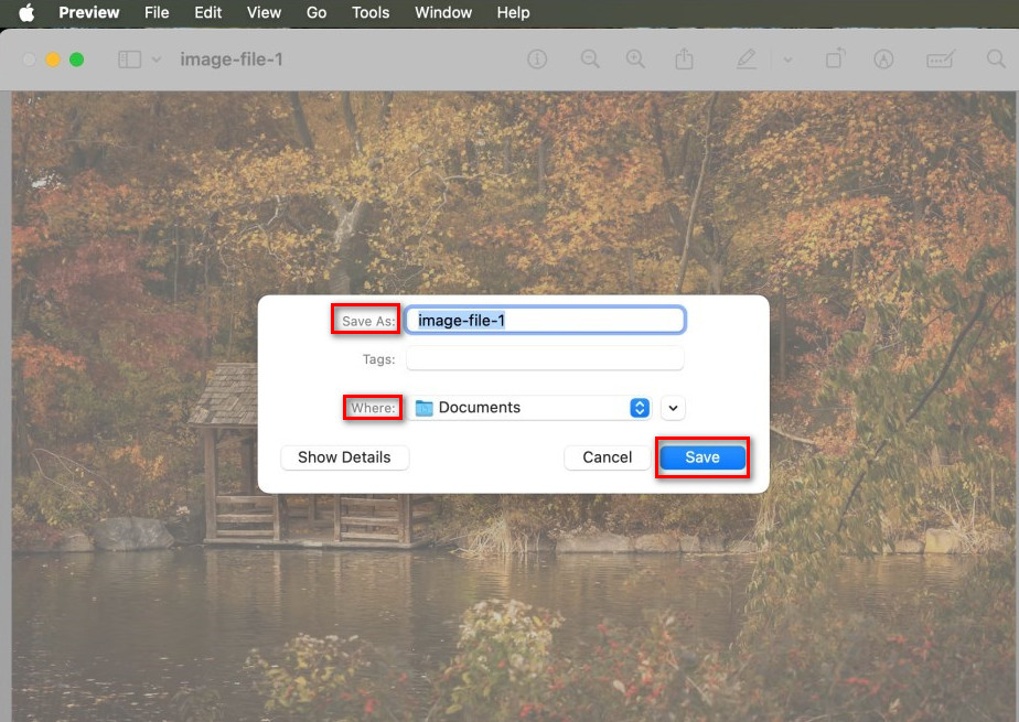 Export JPG as PDF on Mac