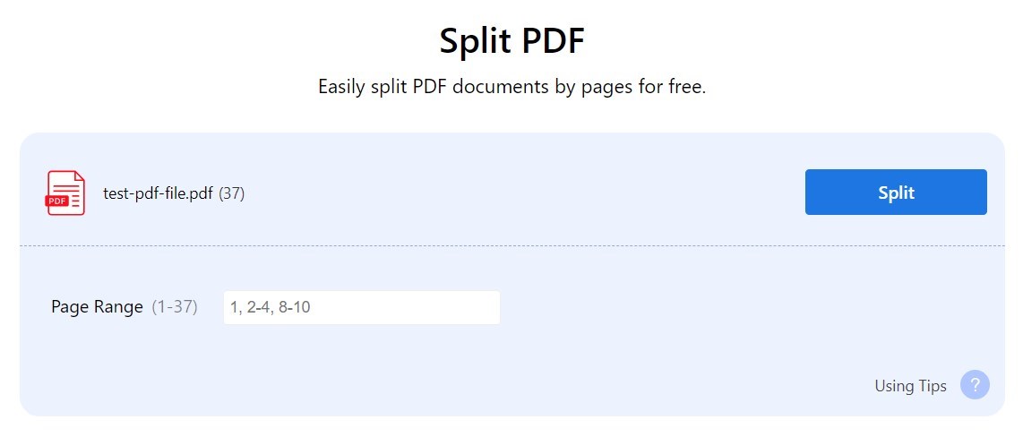 Split a PDF Online for Free