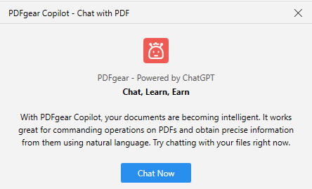 Start Chatting in PDFgear