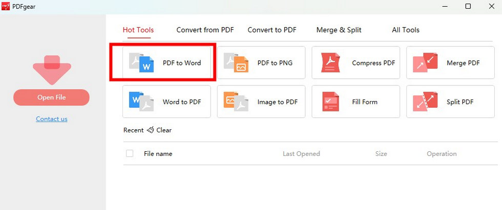 Go to PDFgear PDF to Word Converter