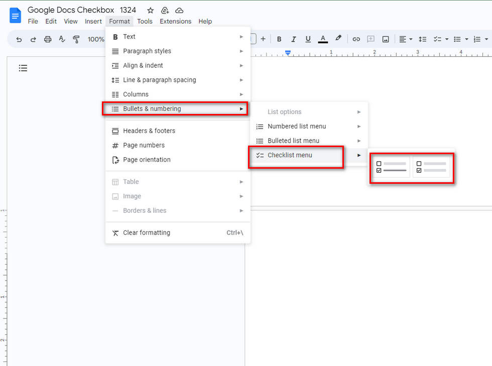 Click on Bulleted List Icon