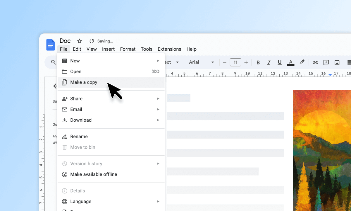 How to Duplicate a Page in Google Docs