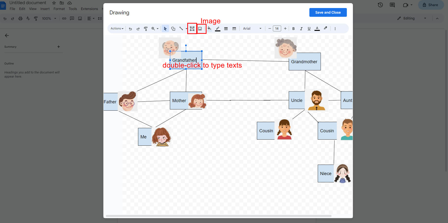 Complete the Name and Titles of Family Members