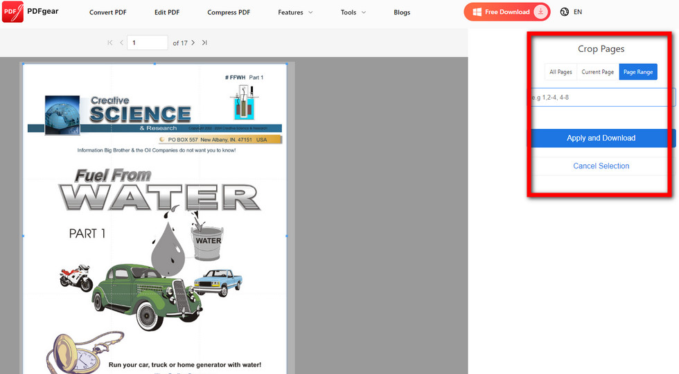 Crop the PDF Page