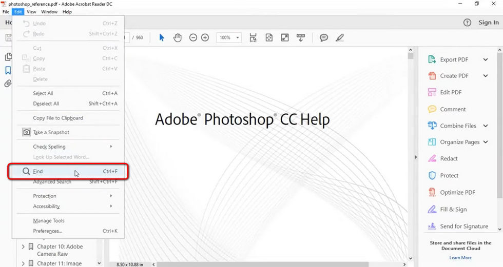 Search for a Word in PDF Using Acrobat