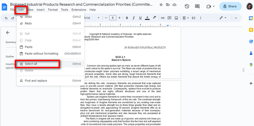 How To Select All in Google Docs on Different Platforms