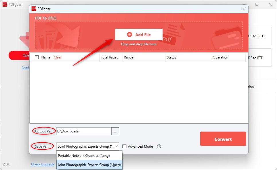 Import PDF Files for Converting