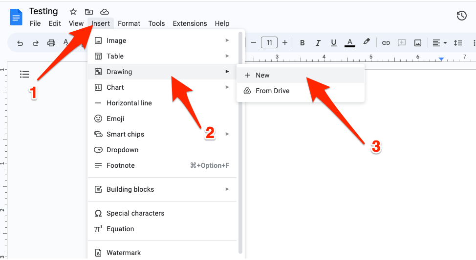 Insert Drawing in Google Docs