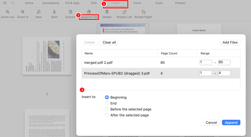Combine PDFs on Mac with PDFgear for Free