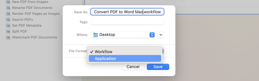 Name Your Automator Workflow