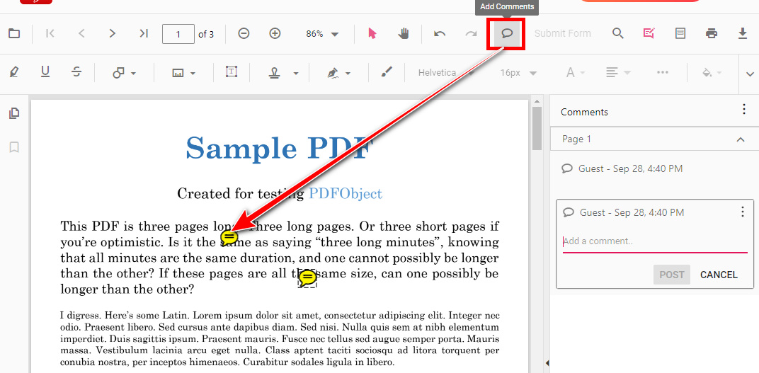 Add Comments PDFgear
